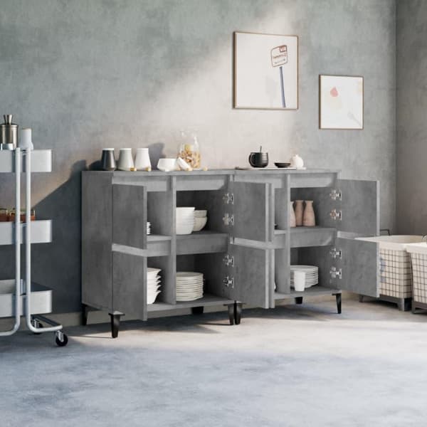 vidaXL skænke 2 stk. 60x35x70 cm konstrueret træ betongrå
