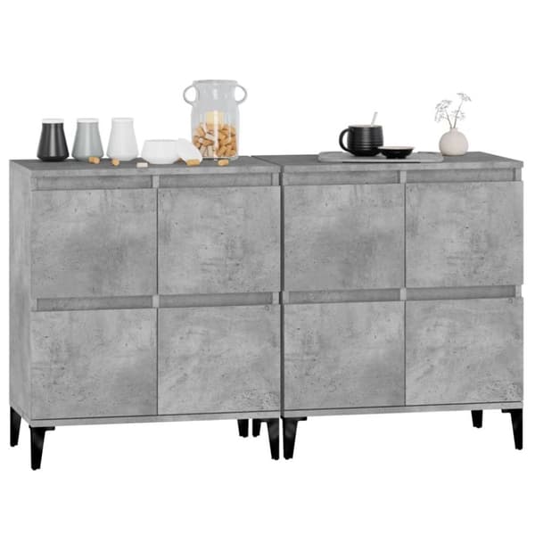 vidaXL skænke 2 stk. 60x35x70 cm konstrueret træ betongrå