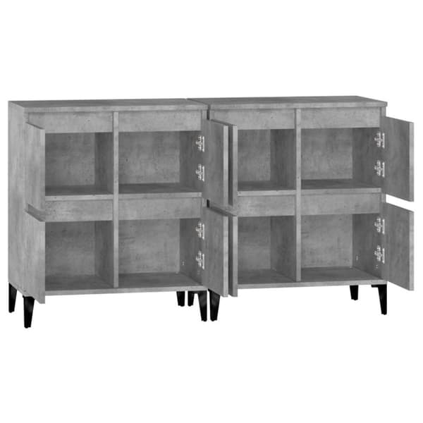 vidaXL skænke 2 stk. 60x35x70 cm konstrueret træ betongrå