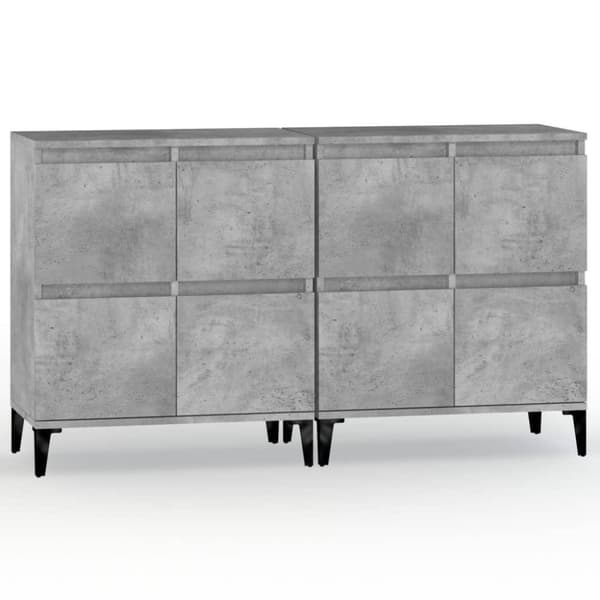 vidaXL skænke 2 stk. 60x35x70 cm konstrueret træ betongrå