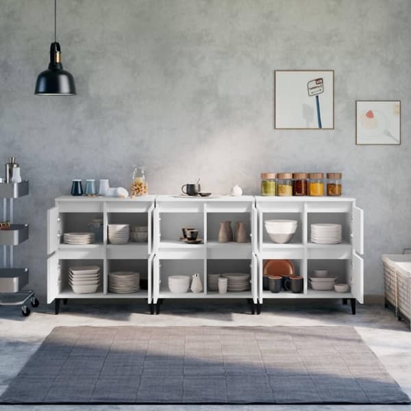 vidaXL Senkit 3 kpl valkoinen 60x35x70 cm tekninen puu