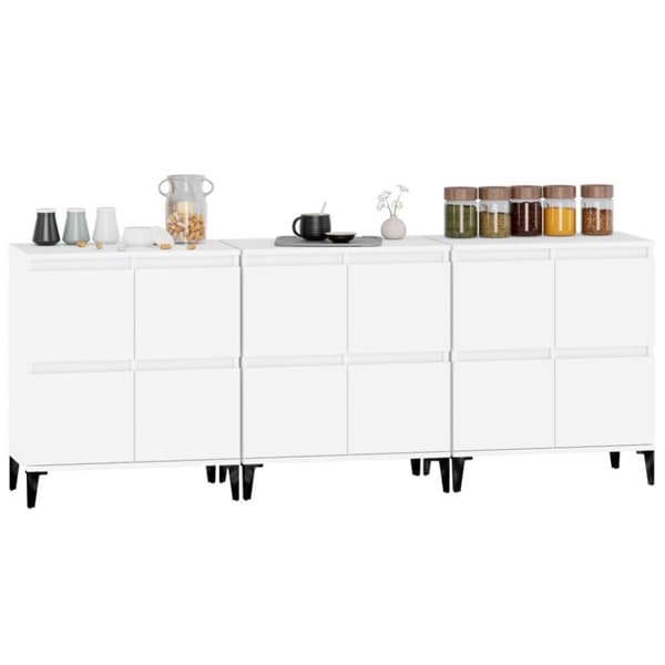 vidaXL Senkit 3 kpl valkoinen 60x35x70 cm tekninen puu