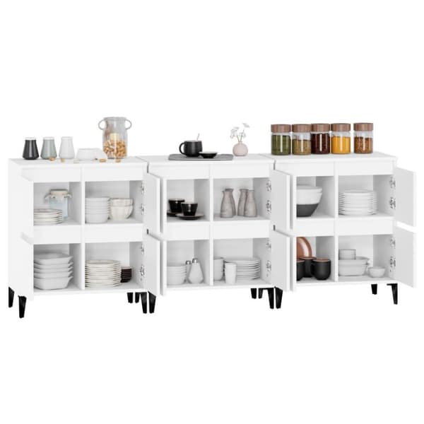 vidaXL Senkit 3 kpl valkoinen 60x35x70 cm tekninen puu