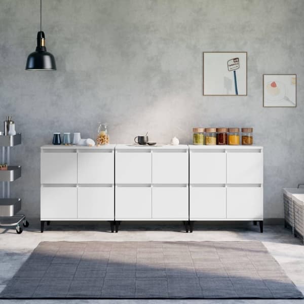 vidaXL Senkit 3 kpl valkoinen 60x35x70 cm tekninen puu
