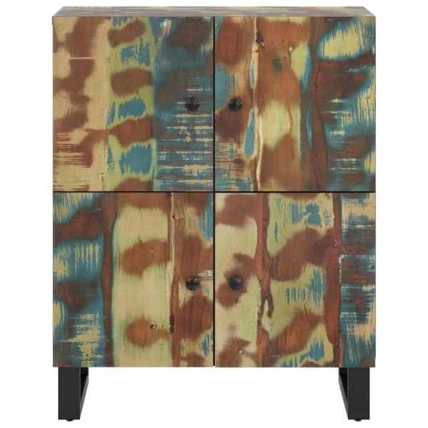 vidaXL Skänk med 4 dörrar 60x33x75 cm massivt återvunnet trä