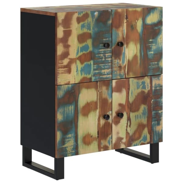 vidaXL Skänk med 4 dörrar 60x33x75 cm massivt återvunnet trä