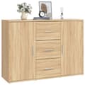 Miniatyrbilde 4 av 10: vidaXL Skjenk sonoma eik 91x29,5x65 cm konstruert tre