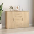 Miniatyrbilde 1 av 10: vidaXL Skjenk sonoma eik 91x29,5x65 cm konstruert tre