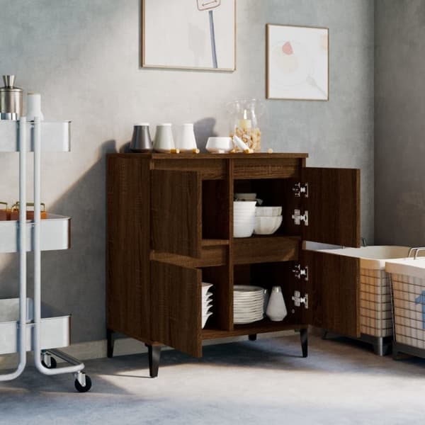 vidaXL skænk 60x35x70 cm konstrueret træ brun egetræsfarve