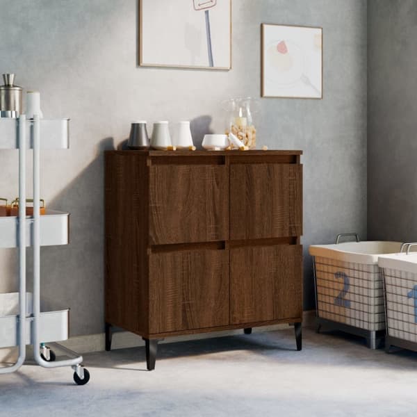 vidaXL skænk 60x35x70 cm konstrueret træ brun egetræsfarve