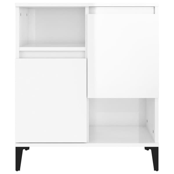 vidaXL Byrå vit högglans 60x35x70 cm konstruerat trä