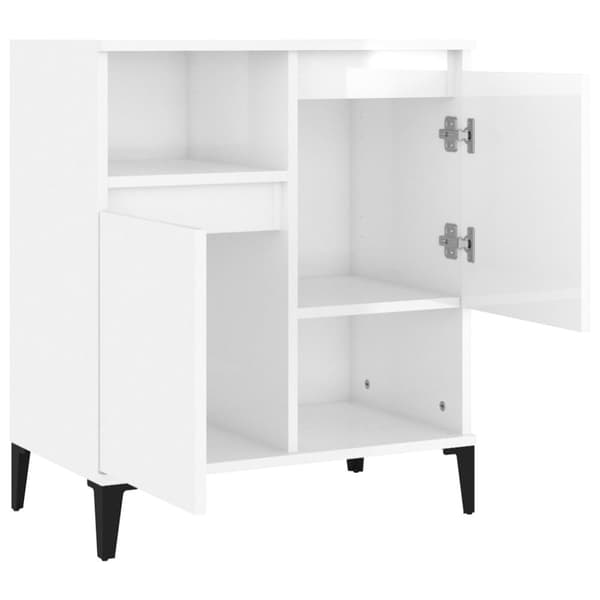 vidaXL Byrå vit högglans 60x35x70 cm konstruerat trä