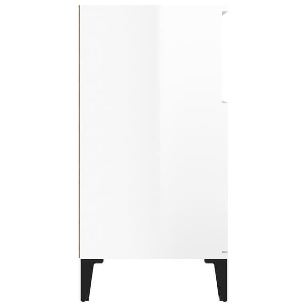 vidaXL Byrå vit högglans 60x35x70 cm konstruerat trä