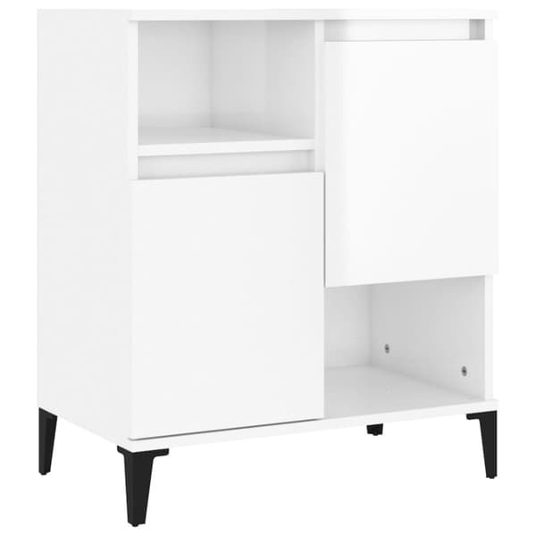 vidaXL Byrå vit högglans 60x35x70 cm konstruerat trä