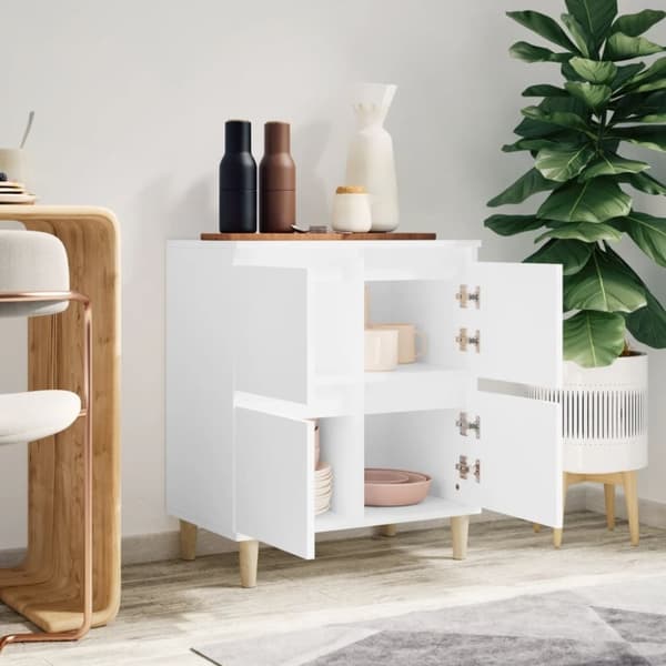 vidaXL skænk 60x35x70 cm konstrueret træ hvid