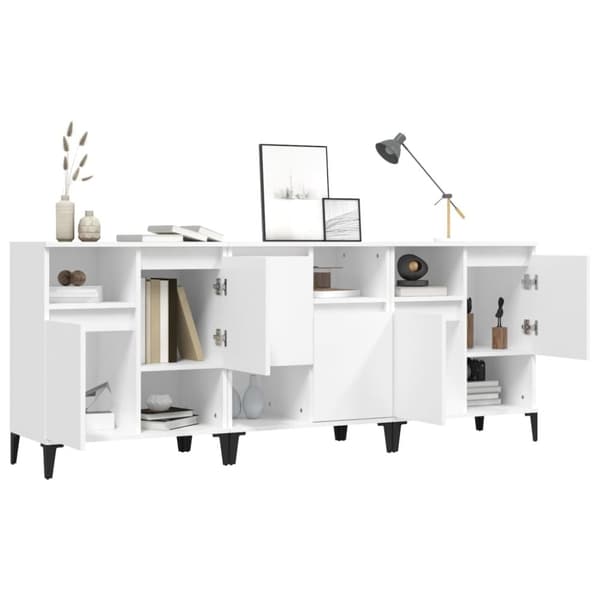 vidaXL Skjenker 3 stk hvit 60x35x70 cm konstruert tre