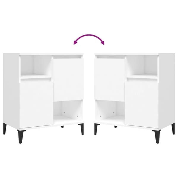 vidaXL Skjenker 3 stk hvit 60x35x70 cm konstruert tre