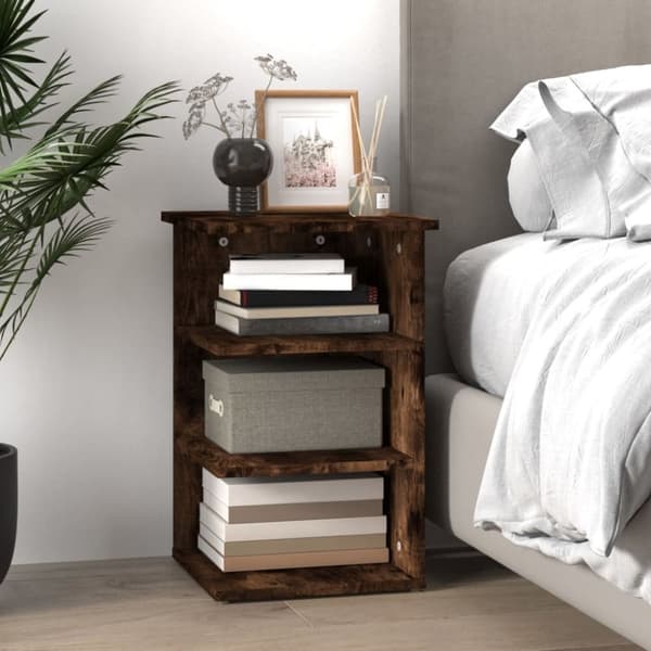 vidaXL Sideskap røkt eik 35x35x55 cm konstruert tre