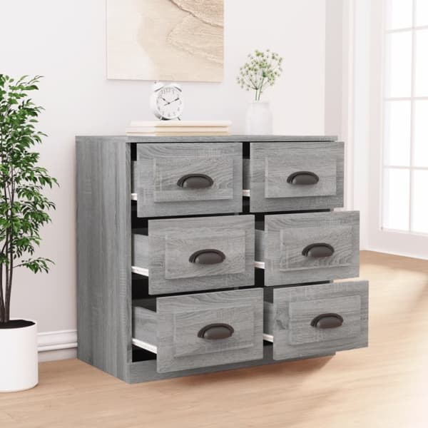 vidaXL Skjenk grå sonoma 70x35,5x67,5 cm konstruert tre
