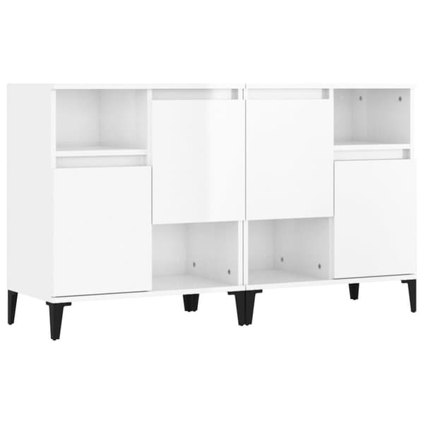 vidaXL Senkit 2 kpl korkeakiilto valkoinen 60x35x70 cm tekninen puu