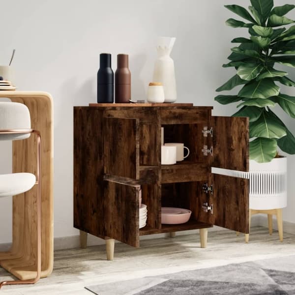 vidaXL Skjenk røkt eik 60x35x70 cm konstruert tre