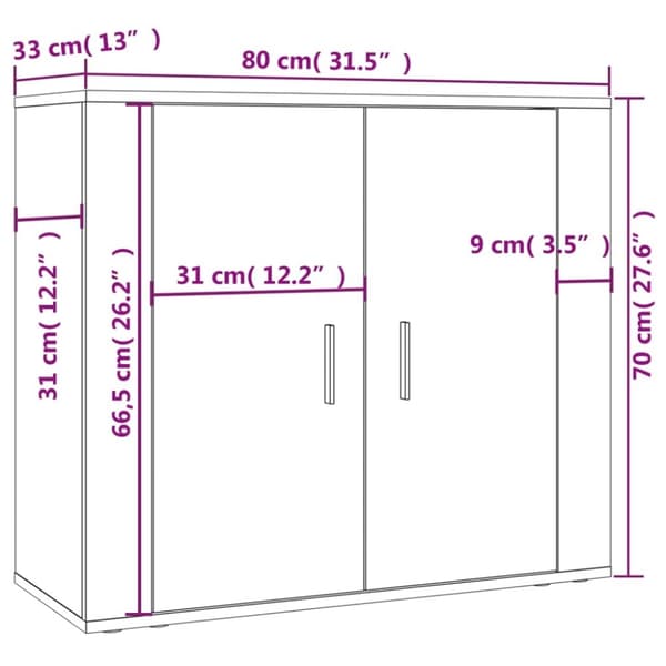 vidaXL Highboard betonggrå konstruert tre