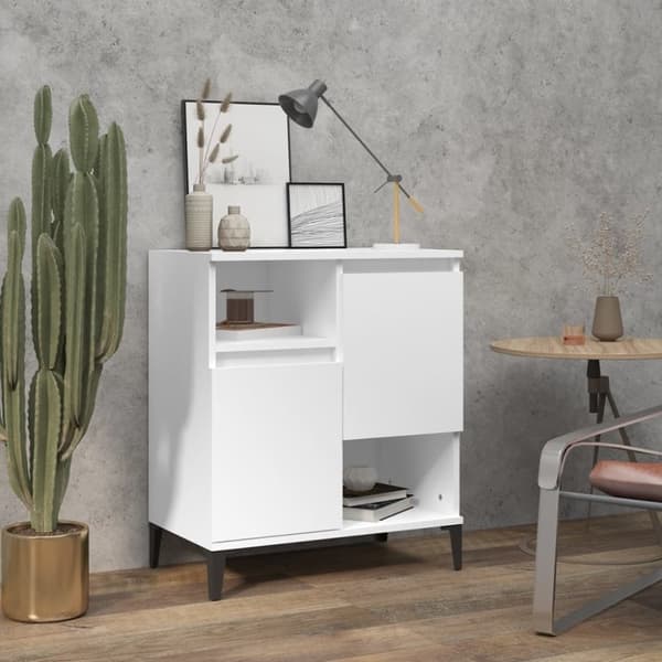 vidaXL skænk 60x35x70 cm konstrueret træ hvid