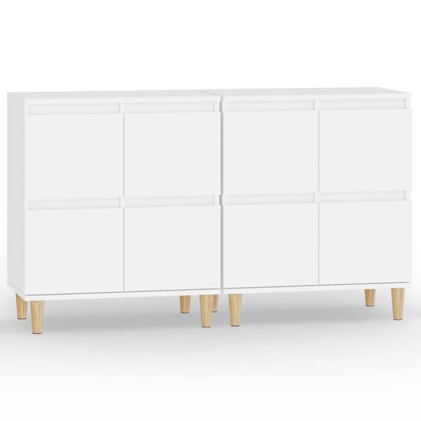 vidaXL Skänk 2 st vit 60x35x70 cm konstruerat trä