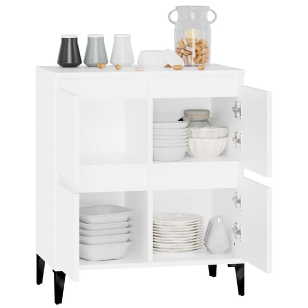 vidaXL Skjenk hvit 60x35x70 cm konstruert tre