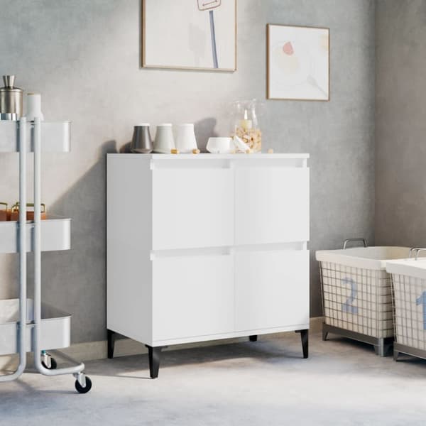 vidaXL Skjenk hvit 60x35x70 cm konstruert tre