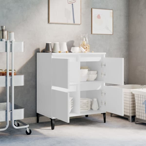 vidaXL skænk 60x35x70 cm konstrueret træ hvid