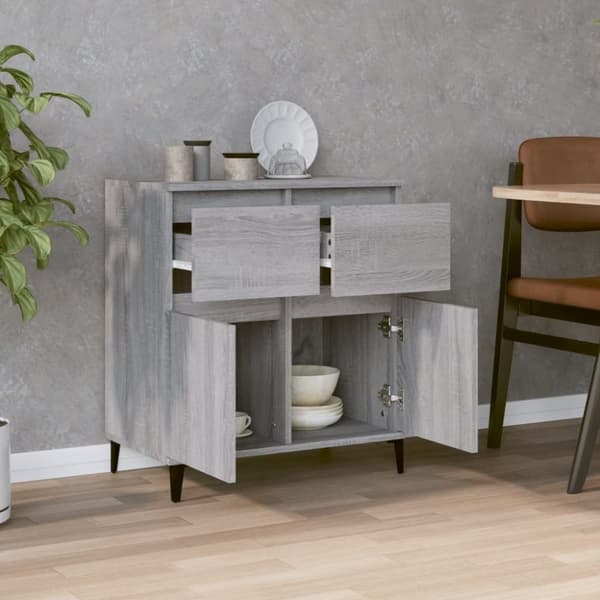 vidaXL skænk 60x35x70 cm konstrueret træ grå sonoma-eg