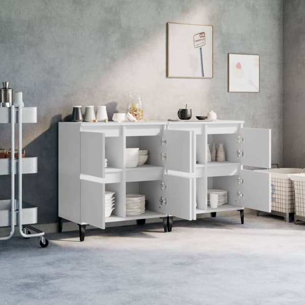 vidaXL skænke 2 stk. 60x35x70 cm konstrueret træ hvid