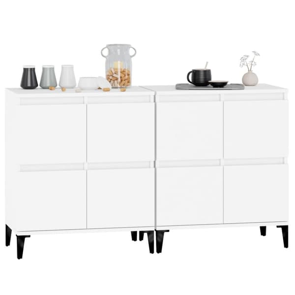 vidaXL skænke 2 stk. 60x35x70 cm konstrueret træ hvid