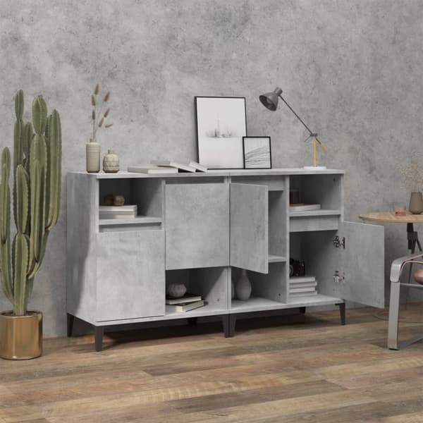 vidaXL skænke 2 stk. 60x35x70 cm konstrueret træ betongrå
