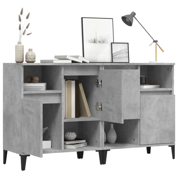 vidaXL skænke 2 stk. 60x35x70 cm konstrueret træ betongrå