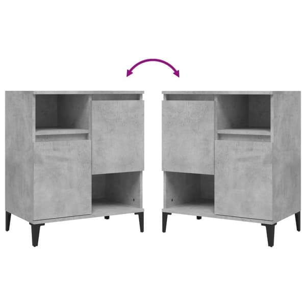 vidaXL skænke 2 stk. 60x35x70 cm konstrueret træ betongrå