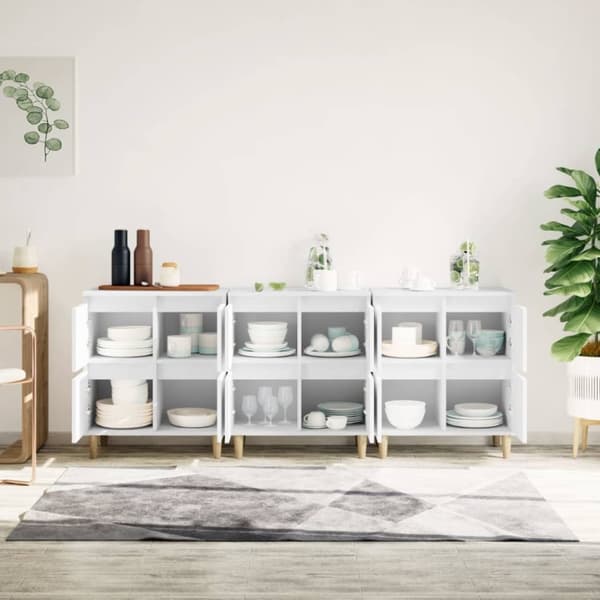 vidaXL Senkit 3 kpl valkoinen 60x35x70 cm tekninen puu