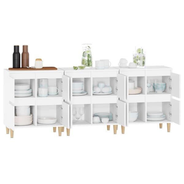 vidaXL Senkit 3 kpl valkoinen 60x35x70 cm tekninen puu