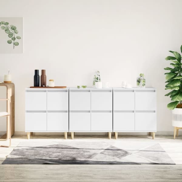 vidaXL Senkit 3 kpl valkoinen 60x35x70 cm tekninen puu