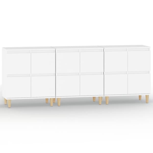 vidaXL Senkit 3 kpl valkoinen 60x35x70 cm tekninen puu