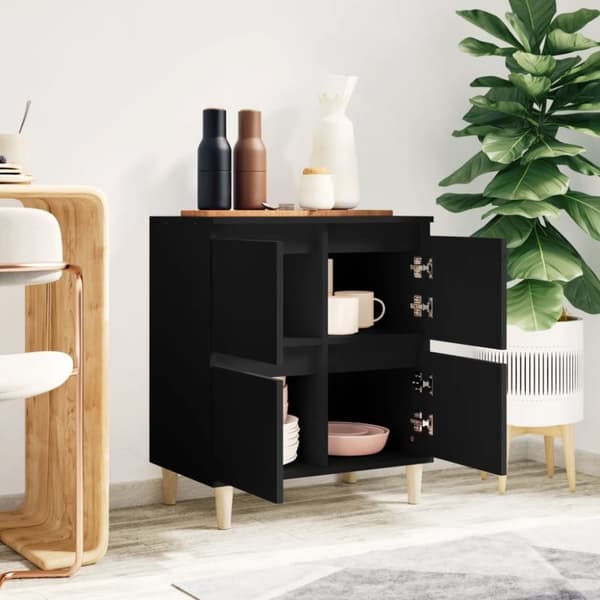 vidaXL skænk 60x35x70 cm konstrueret træ sort