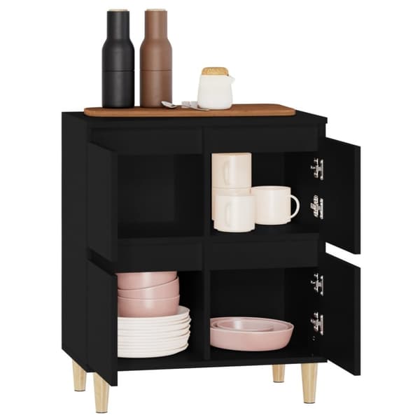 vidaXL skænk 60x35x70 cm konstrueret træ sort