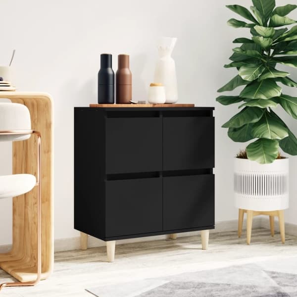 vidaXL skænk 60x35x70 cm konstrueret træ sort