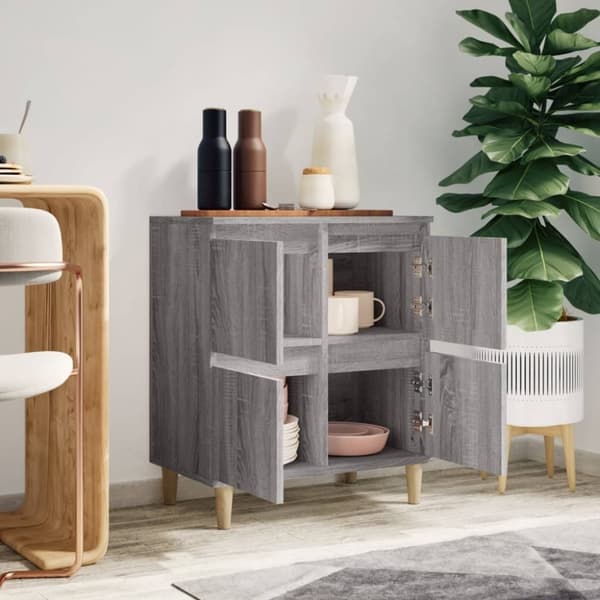 vidaXL skænk 60x35x70 cm konstrueret træ grå sonoma-eg