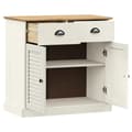 Miniatyrbilde 4 av 10: vidaXL Skjenk med skuffer VIGO 78x40x75 cm hvit heltre furu