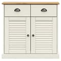 Miniatyrbilde 5 av 10: vidaXL Skjenk med skuffer VIGO 78x40x75 cm hvit heltre furu