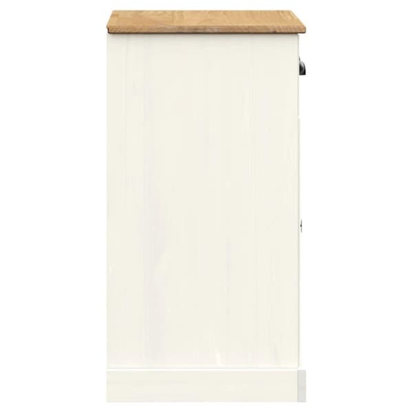 vidaXL Skjenk med skuffer VIGO 78x40x75 cm hvit heltre furu