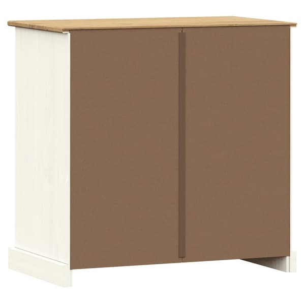 vidaXL Skjenk med skuffer VIGO 78x40x75 cm hvit heltre furu