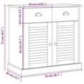 Miniatyrbilde 9 av 10: vidaXL Skjenk med skuffer VIGO 78x40x75 cm hvit heltre furu